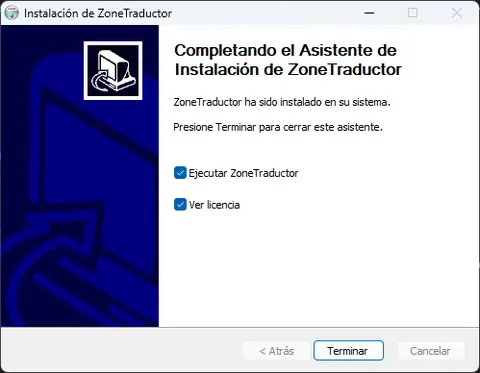 ZoneTraductor: el instalador de la versión 0.1.2
