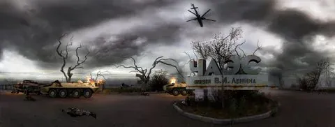 La Central Nuclear y el Sarcófago (imagen)